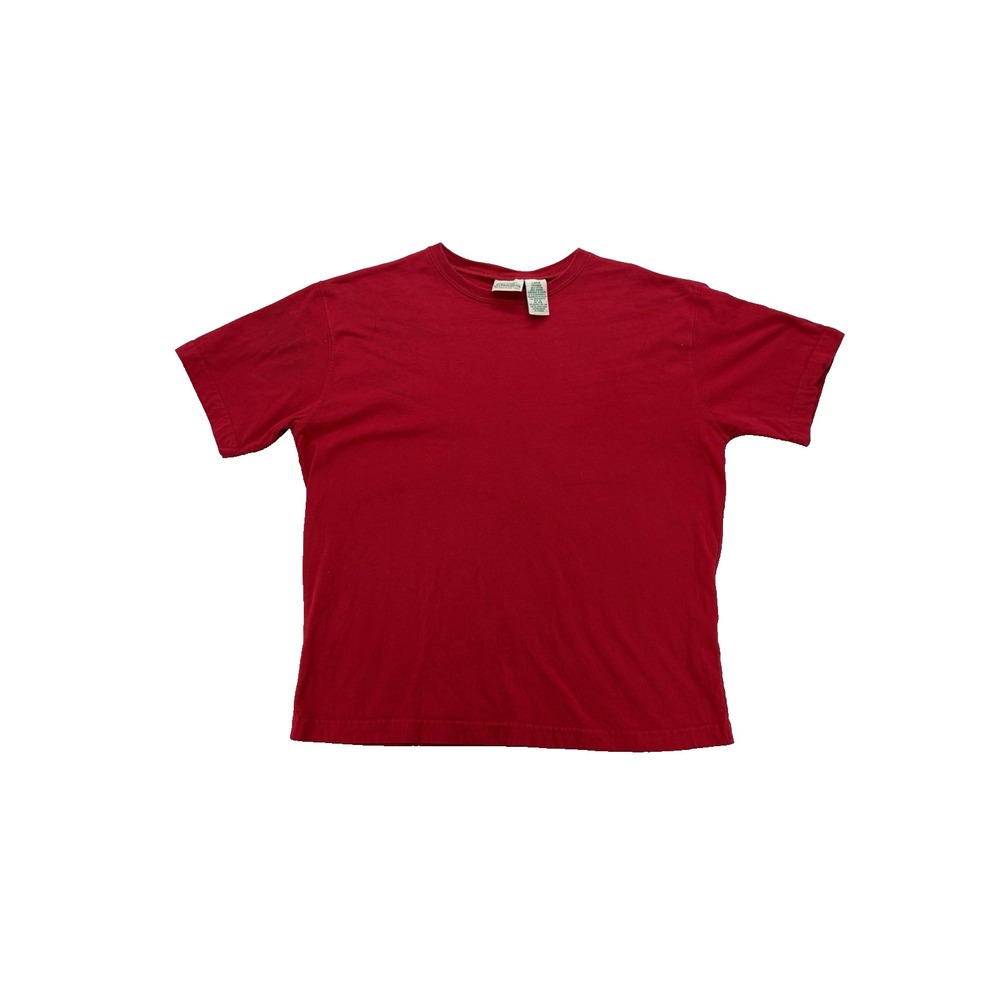 Vntg St. John's Bay 100% Cotton Short Sleeve Crew Neck T-Shirt Women's Red Large